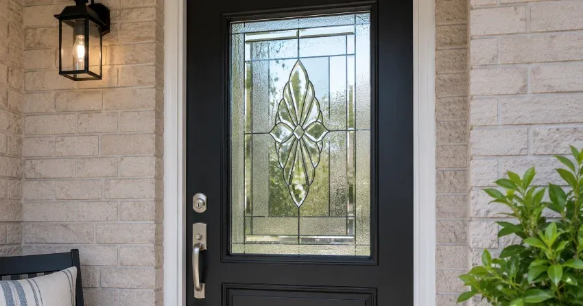 technician replacing a cracked decorative glass panel in Mono, Orangeville