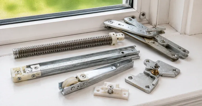 technician adjusting window sash alignment in Orangeville home